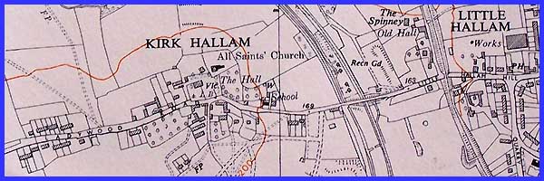 Kirk Hallam map from mid 20th century
